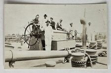 RPPC Real Photo Postcard Men On Large Ship picture