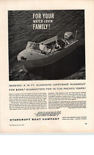 1961 PAPER AD Starcraft 16' Aluminum Lapstrake Runabout Motorboat Boat Yacht picture