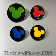 Disney WDW Cast Lanyard Mickey Icon Yellow Green Blue Red 4 Pin Set (U4:41188) picture