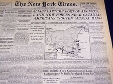 1943 JULY 14 NEW YORK TIMES - ALLIES CAPTURE PORT OF AUGUSTA - NT 1870 picture