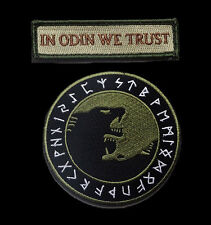 IN ODIN WE TRUST VIKING GOD WOLF IN GOD VIKING HOOK PATCH  picture