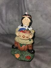 Holiday Traditions Thanksgiving Figurine Native American Woman Holding Fruit picture