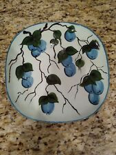 Vintage Art Plate Decorative Plate Blueberry Plate Hand Painted OOAK 10.5” picture