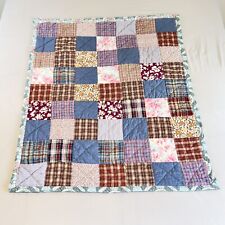 Vintage Handmade Patchwork Lap Quilt Blanket Throw 50” by 40” picture