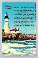 Portland ME-Maine, First Lighthouse Erected In U.S. Antique Vintage Postcard picture
