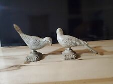 Vintage Heavy Pair Beautiful Cast Iron Doves, Birds/Book-Ends. Rustic Patina picture