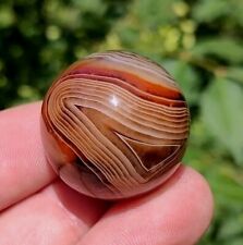 32MM MADAGASCAR DISPLAY AGATE SPHERE BEAUTIFUL DOUBLE PATTERN DISPLAY BALL  picture