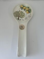 Lemon Themed Spoon Rest Made in Italy by Ceramica Cuore 11” Lemons Tree NEW picture