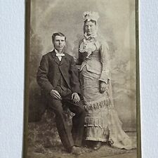 Antique CDV Photograph Lovely Young Couple Wedding Day picture