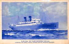 SS LADY CONNAUGHT ~ BRITISH & IRISH STEAM PACKET LINE ARTIST IMAGE ~ used 1938 picture