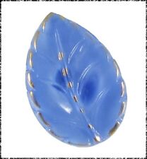 Vintage Realistic Blue Moonglow Glass Leaf Button picture