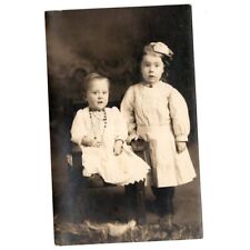 RPPC Two Little Girls Miss Ethel Drewsella Hall Miss Elsie Hall Antique Unposted picture