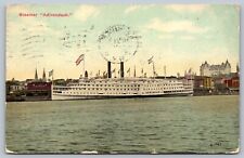 Steamer Adirondack At Port Albany NY 1910 Steam Ship Antique DB Postcard H7 picture