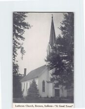 Postcard Postcard Church in Bremen Indiana Lutheran School at the Background USA picture