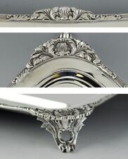 Fine 1912 English Sterling & Cut Glass Acanthus Leaf Inkwell Stand  picture