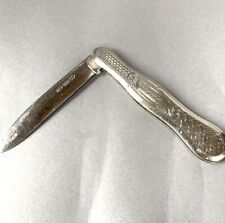 Ornate Antique 19th century coin silver pocket knife picture