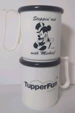 2 Vtg Tupperware Steppin Out With Mickey 1997 TupperFun Disney Coffee Mugs #3103 picture