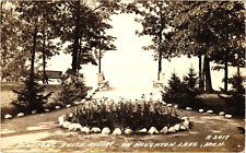 Johnson's Rustic Resort Houghton Lake MI RPPC Real Photo Postcard c1940 picture