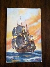 Vintage Early 1900's Postcard Color The Mayflower Artist A. Chidley P2 picture