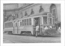 Cleveland Railway Transit Man Entering Lorain Ave Trolley 1940s Vintage Photo picture