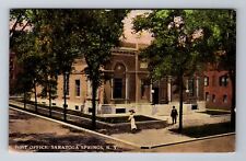 Saratoga Springs NY-New York, Post Office, Antique Vintage Souvenir Postcard picture