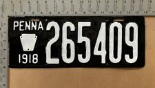 1918 Pennsylvania license plate 265409 YOM DMV over a century old 16592 picture
