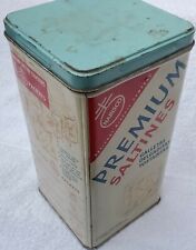 Vintage Nabisco Premium Saltine Crackers Tin 1969 Excellent Condition No Rust picture