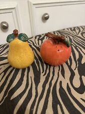 Vintage Ceramic Apple And Pear Salt And Pepper Shakers picture