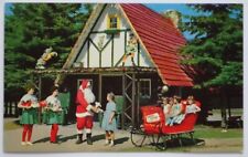 SANTA'S VILLAGE Santa's Home, Elves & TOYS Jefferson NH Vtg 60s UNUSED Postcard picture