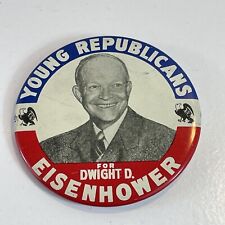 YOUNG REPUBLICANS FOR DWIGHT D. EISENHOWER Campaign POLITICAL BUTTON Rare picture