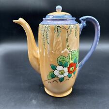 Vintage Hinode Teapot Lusterware  Japan Floral Hand Painted Beautiful Flowers picture