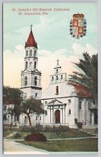 St Augustine Florida, St Joseph's Old Spanish Cathedral, Vintage Postcard picture