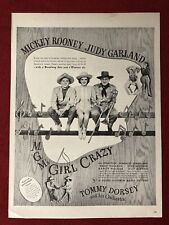 Girl Crazy Movie Mickey Rooney Judy Garland  1940’s Print Ad - Great To Frame picture