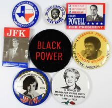 Lot Of 8 Political Campaign Button Pins Various Sizes And Parties picture