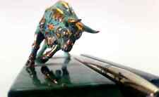 Sculpture Bulls Souvenir Handmade Material Bronze Marble Artificially Blackened  picture