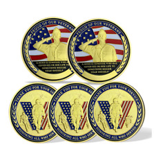 5 Pcs Military Veterans Challenge Coins Gifts for Men Women Veterans Day Gift picture