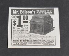 1917 Print Ad Mr. Edison's Wonderful Phonograph Free Trial Chicago Illinois art picture