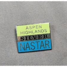 Aspen Highlands CO Colorado Silver NASTAR Skiing Ski Lapel Hat Jacket Pin picture