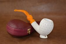 Lattice Apple Pipe  BLOCK MEERSCHAUM-NEW-HAND CARVED tamper+stand#280 W Case picture