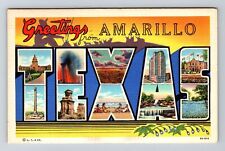 Amarillo TX-Texas, LARGE LETTER Greetings, c1939 Vintage Souvenir Postcard picture