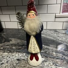 Ino Schaller Paper Mache Santa w Tree Candy Container 11” Signed 1994, 26 of 600 picture