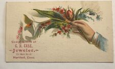 Victorian Jewelers trade Card (Clayton) CH Case 335 Main St Hartford CT B66-4 picture