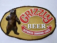 Vintage GRIZZLY Beer~Authentic Canadian Lager Plastic Beer Sign; Van Munching picture
