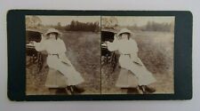 Antique Stereoview. Lady & Pram. Costumes. Social History. Fashion. Victorian picture