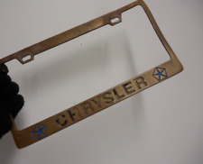 vintage chrysler solid brass license plate bracket frame logo car truck picture