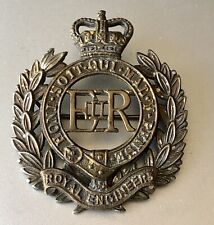 Vintage Post WWII Era British Royal Engineers Caps Badge Queen Elizabeth II picture