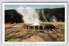 Postcard 1927 WY Punchbowl Eruption Spring Nature View Yellowstone Park Wyoming picture