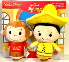 Hallmark Itty Bittys Curious George & Man w Yellow Hat on Card Mini Plush HA Rey picture