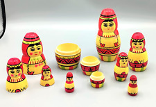 2 Vintage Russian Nesting Dolls Matryoshk Made in USSR ~ 8 little dolls picture
