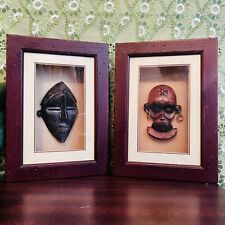 African Mask Wooden Framed Wall Home Decor (Two Pictures) picture